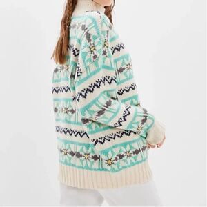 AEO oversized fairisle mock neck sweater